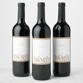 Rótulo De Garrafa De Cerveja Casamento Caprichoso de Aquarela