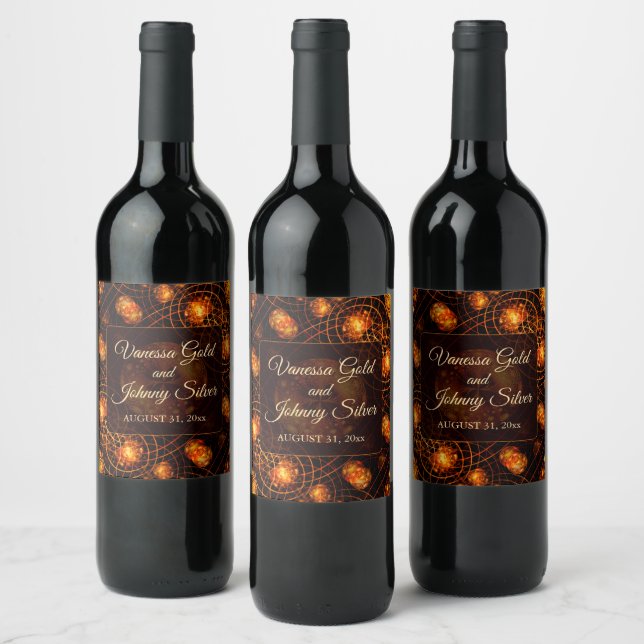 Rótulo De Garrafa De Cerveja Casamento Clássico Boho Moderno Dourado #901 (Garrafas)