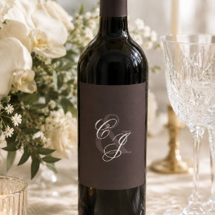 Rótulo De Garrafa De Cerveja Casamento Clássico Dinheiro Antigo Marrom Escuro