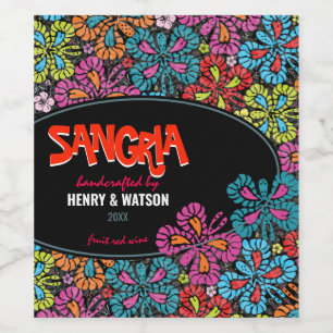 Rótulo De Garrafa De Cerveja Casamento Colorido de Borboleta Sangria