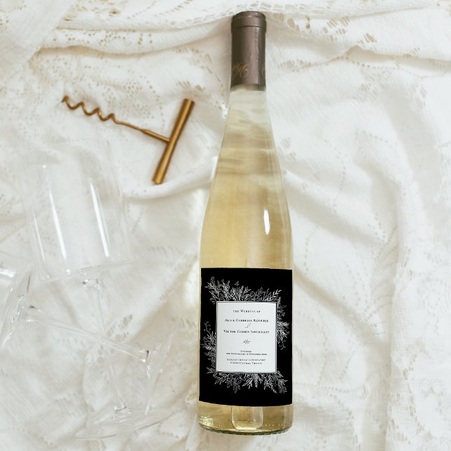 Rótulo De Garrafa De Cerveja Casamento com a Greenerescência Negra e Branca (Criador carregado)