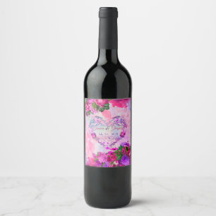 Rótulo De Garrafa De Cerveja Casamento com Ametist Raspberry