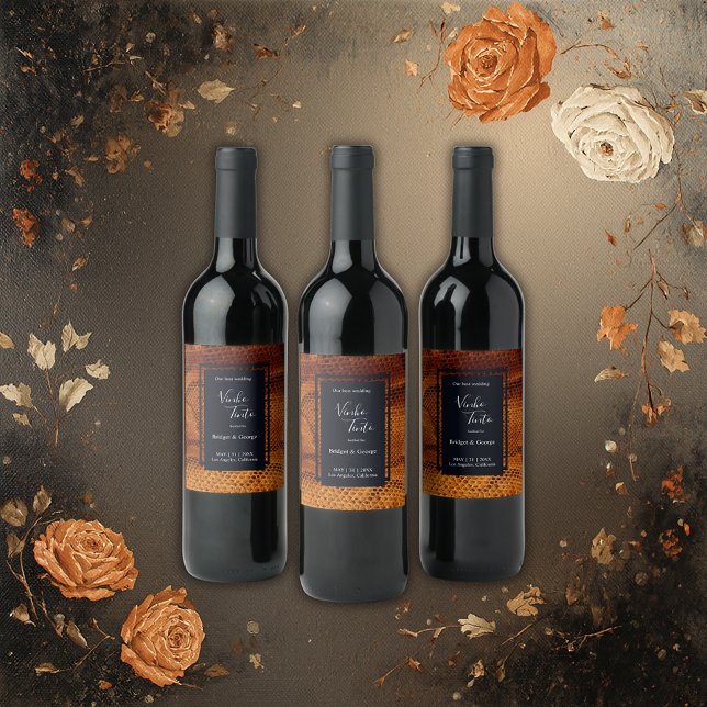 Rótulo De Garrafa De Cerveja casamento com animais de pele cobra de luxo (Criador carregado)