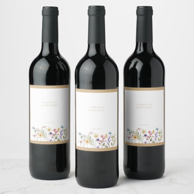 Rótulo De Garrafa De Cerveja Casamento com Aquarela Caprichosa (Garrafas)