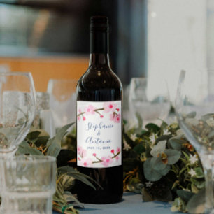 Rótulo De Garrafa De Cerveja Casamento com Aquecedora Rosa Brilhante