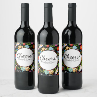 Rótulo De Garrafa De Cerveja Casamento com Arte Folclórica Mexicana