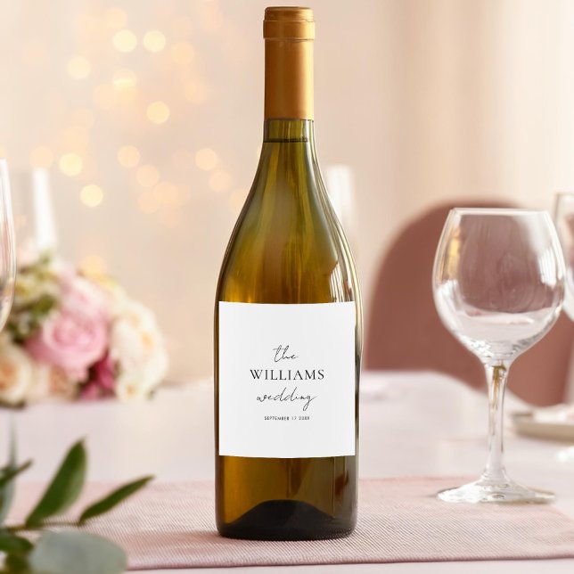 Rótulo De Garrafa De Cerveja Casamento com Caligrafia de Script Elegante (Criador carregado)