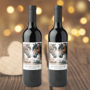 Rótulo De Garrafa De Cerveja Casamento com Cavalos Especiais