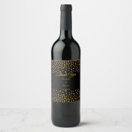 Rótulo De Garrafa De Cerveja Casamento com Confetes Preto e Dourado