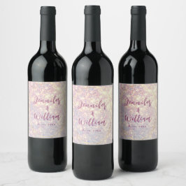 Rótulo De Garrafa De Cerveja Casamento com Espuma Roxa Personalizada