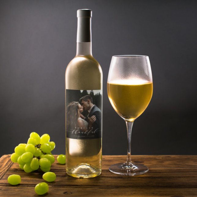 Rótulo De Garrafa De Cerveja Casamento com Fotografias de Script Branco Agradáv (Criador carregado)