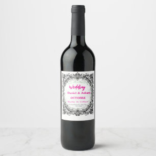 Rótulo De Garrafa De Cerveja casamento, convite, floral, rosa, elegante, românt