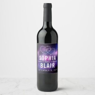 Rótulo De Garrafa De Cerveja Casamento da constelação dos corações da galá