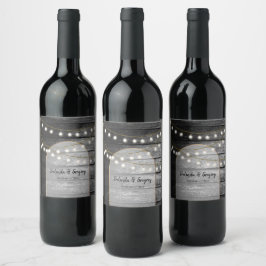 Rótulo De Garrafa De Cerveja Casamento das Luzes Douradas da Madeira Negra Russ