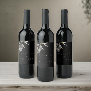 Rótulo De Garrafa De Cerveja Casamento de Branqueamento Elegante de Watercolor