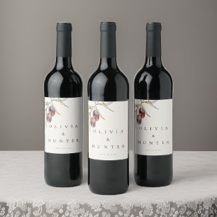 Rótulo De Garrafa De Cerveja Casamento de Branqueamento Elegante de Watercolor