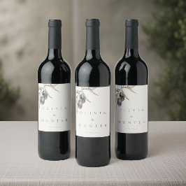 Rótulo De Garrafa De Cerveja Casamento de Branqueamento Elegante de Watercolor