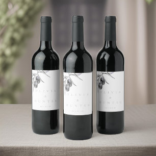 Rótulo De Garrafa De Cerveja Casamento de Branqueamento Elegante de Watercolor