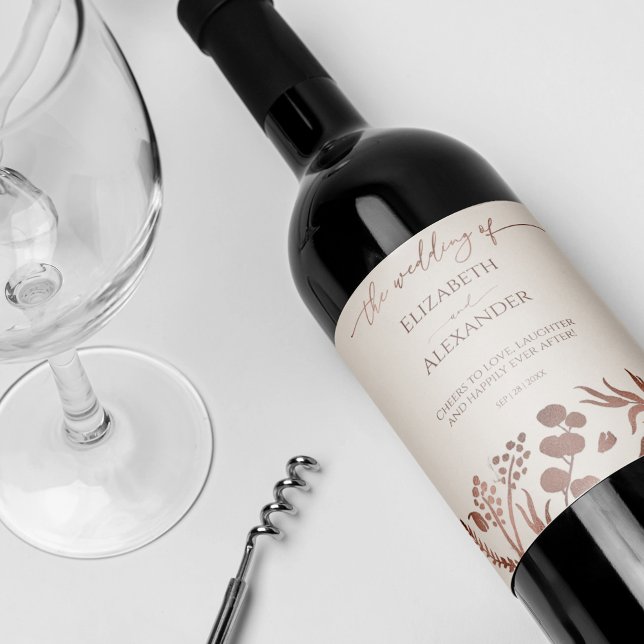 Rótulo De Garrafa De Cerveja Casamento de Caligrafia Primavera de Pêssego Claro (Criador carregado)