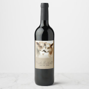 Rótulo De Garrafa De Cerveja Casamento de Campo Marrom Creme Amor Vaca