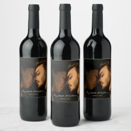 Rótulo De Garrafa De Cerveja Casamento de Casal Elegante