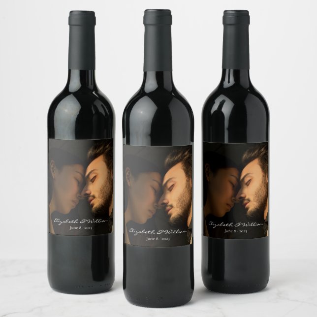 Rótulo De Garrafa De Cerveja Casamento de Casal Elegante (Garrafas)