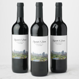Rótulo De Garrafa De Cerveja Casamento de Chicago Personalizado