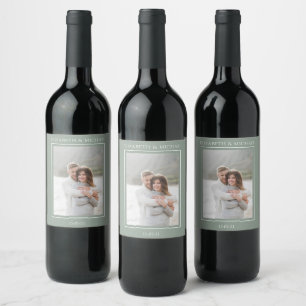 Rótulo De Garrafa De Cerveja Casamento De Cor De Água Floral De Verdura Botân