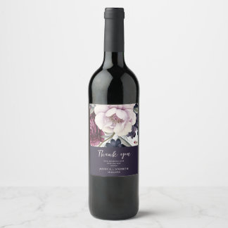 Rótulo De Garrafa De Cerveja Casamento De Cores De Água Flórida De Plum Purple