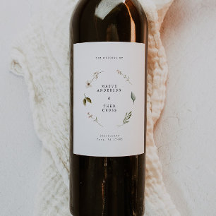 Rótulo De Garrafa De Cerveja Casamento de decoração elegante do floral floral s