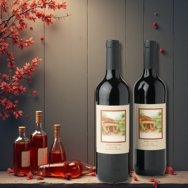 Rótulo De Garrafa De Cerveja Casamento de Destino de Terracotta Hacienda Espanh (Criador carregado)