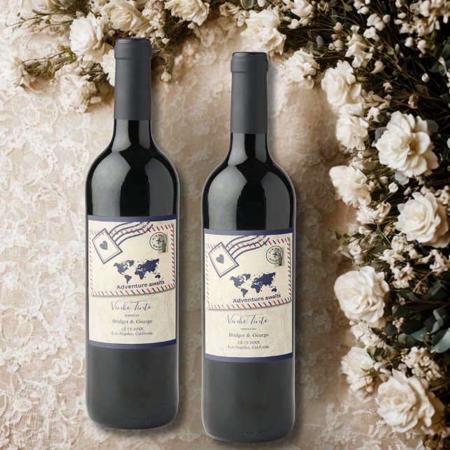 Rótulo De Garrafa De Cerveja Casamento de Destino Russo Internacional de Aventu (Criador carregado)