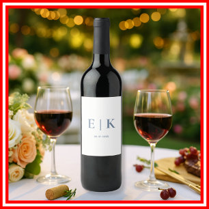 Rótulo De Garrafa De Cerveja Casamento de Dusty Blue Monograma