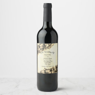 Rótulo De Garrafa De Cerveja Casamento de Elegante Natural Abstrato moderno