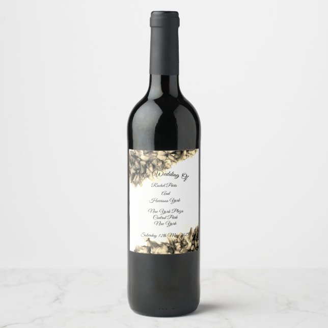 Rótulo De Garrafa De Cerveja Casamento de Elegante Natural Abstrato moderno (Frente)