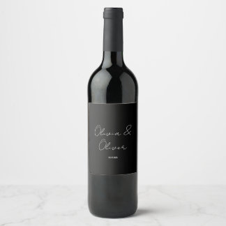 Rótulo De Garrafa De Cerveja Casamento de empate preto elegante