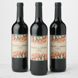 Rótulo De Garrafa De Cerveja Casamento de Ervilha-Pica-Pica-Pica-Pia-Flor-Rosa