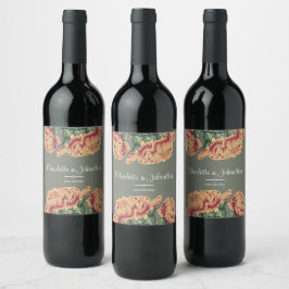 Rótulo De Garrafa De Cerveja Casamento de Ervilha-Pica-Pica-Pica-Pia-Flor-Rosa