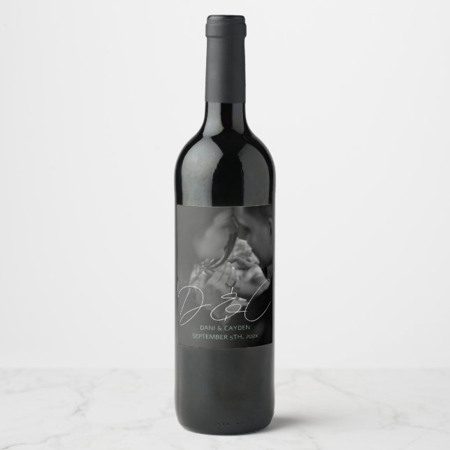 Rótulo De Garrafa De Cerveja Casamento de Estilo de Escrita Manual em Chic (Frente)