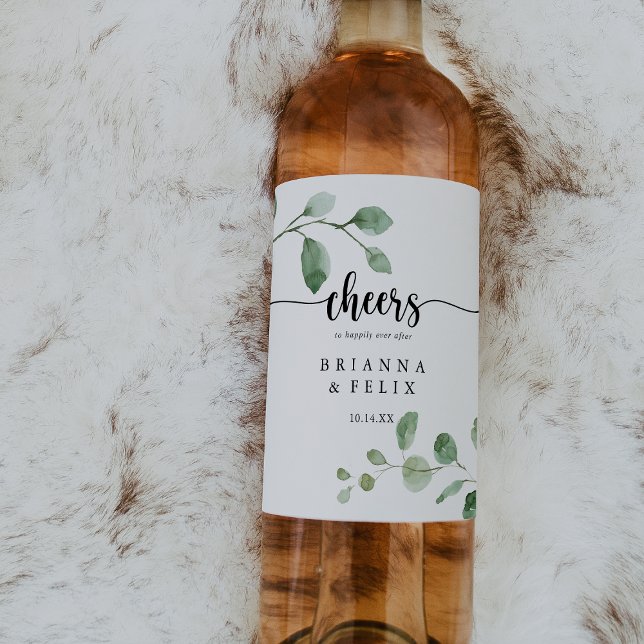 Rótulo De Garrafa De Cerveja Casamento de Eucalyptus Cheers Green Delight (Criador carregado)