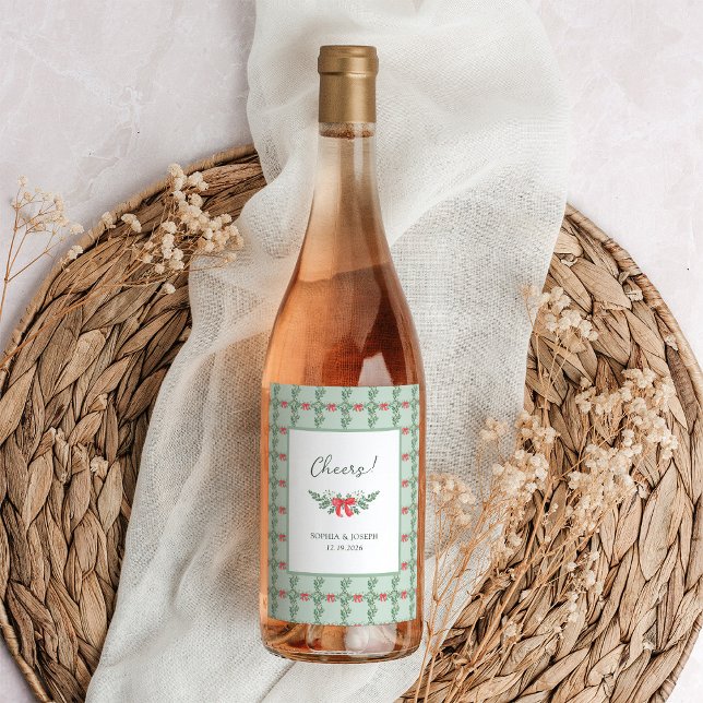 Rótulo De Garrafa De Cerveja Casamento de Feriado Verde (Criador carregado)