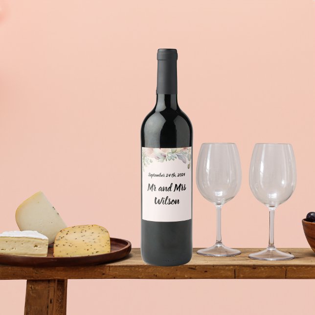 Rótulo De Garrafa De Cerveja Casamento de flor selvagem Elegante BOHO (Criador carregado)