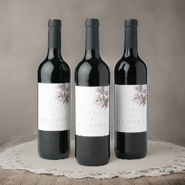 Rótulo De Garrafa De Cerveja Casamento de Flores de Peonia Aquarela