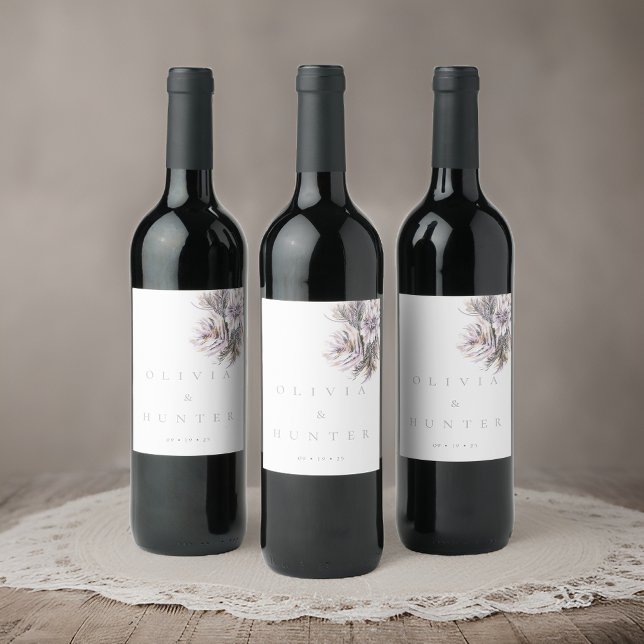 Rótulo De Garrafa De Cerveja Casamento de Flores de Peonia Aquarela (Criador carregado)