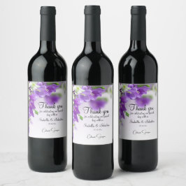 Rótulo De Garrafa De Cerveja Casamento de Flores Lilac Elegante