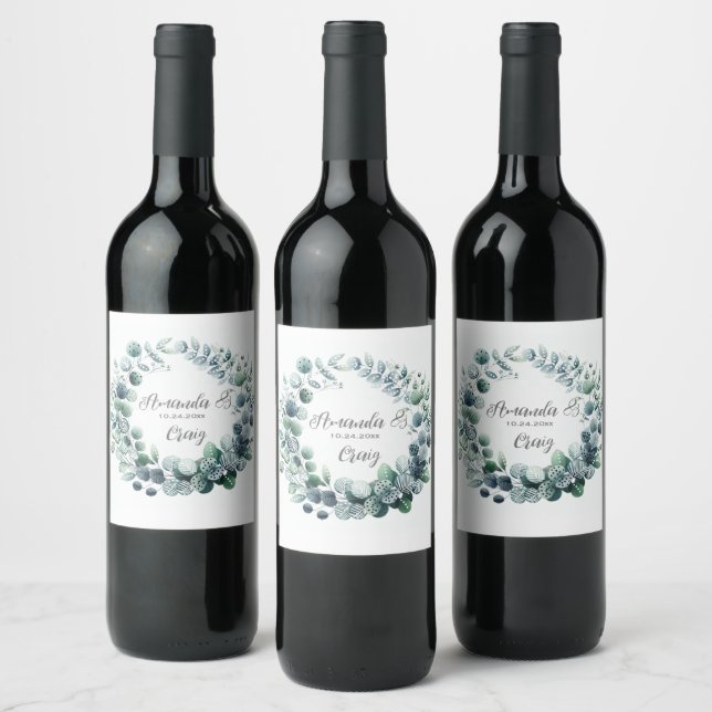 Rótulo De Garrafa De Cerveja Casamento de Folha Botânica Eucalyptus (Garrafas)