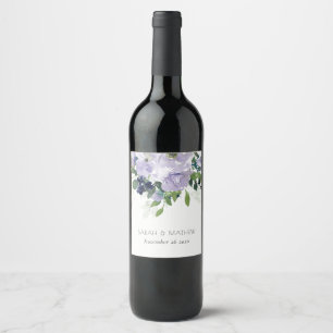Rótulo De Garrafa De Cerveja Casamento De Folhas De Marinho Violeta Roxo-Russo