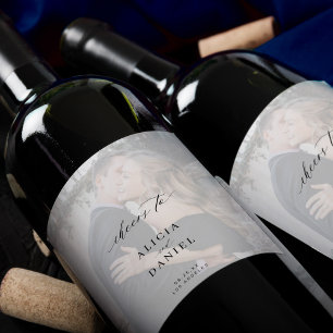 Rótulo De Garrafa De Cerveja Casamento de fotos de caligrafia elegante anima ca