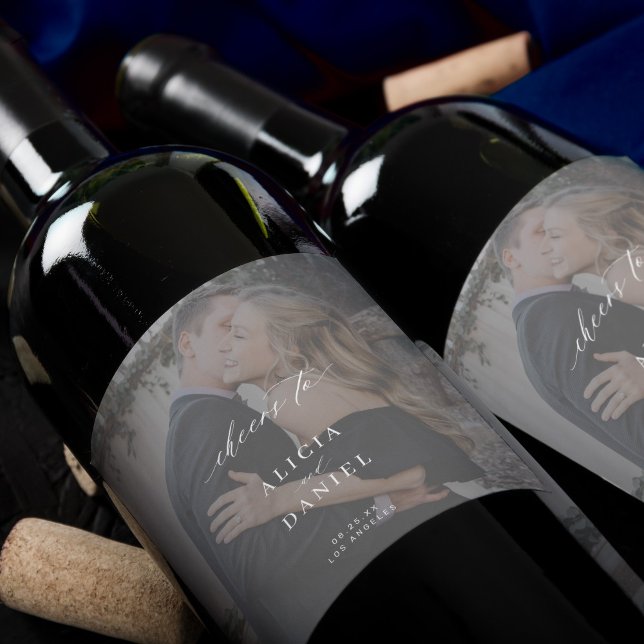 Rótulo De Garrafa De Cerveja Casamento de fotos de caligrafia elegante anima ca (Criador carregado)