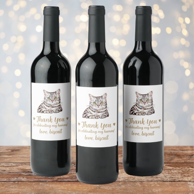 Rótulo De Garrafa De Cerveja Casamento de Gato Personalizado (Criador carregado)